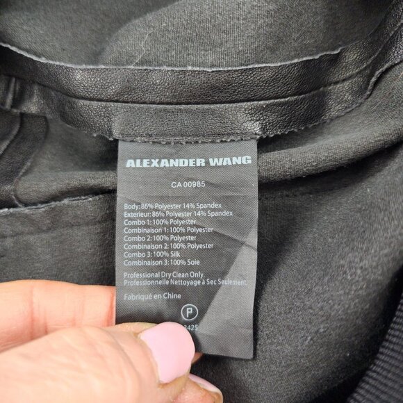 ALEXANDER WANG Black Faux Leather Zipper Skinny Pants Legging - Picture 4 of 4